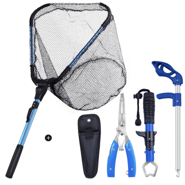 Fishing Landing Net, Fishing Pliers, Hook Remover, Fish Gripper Kit